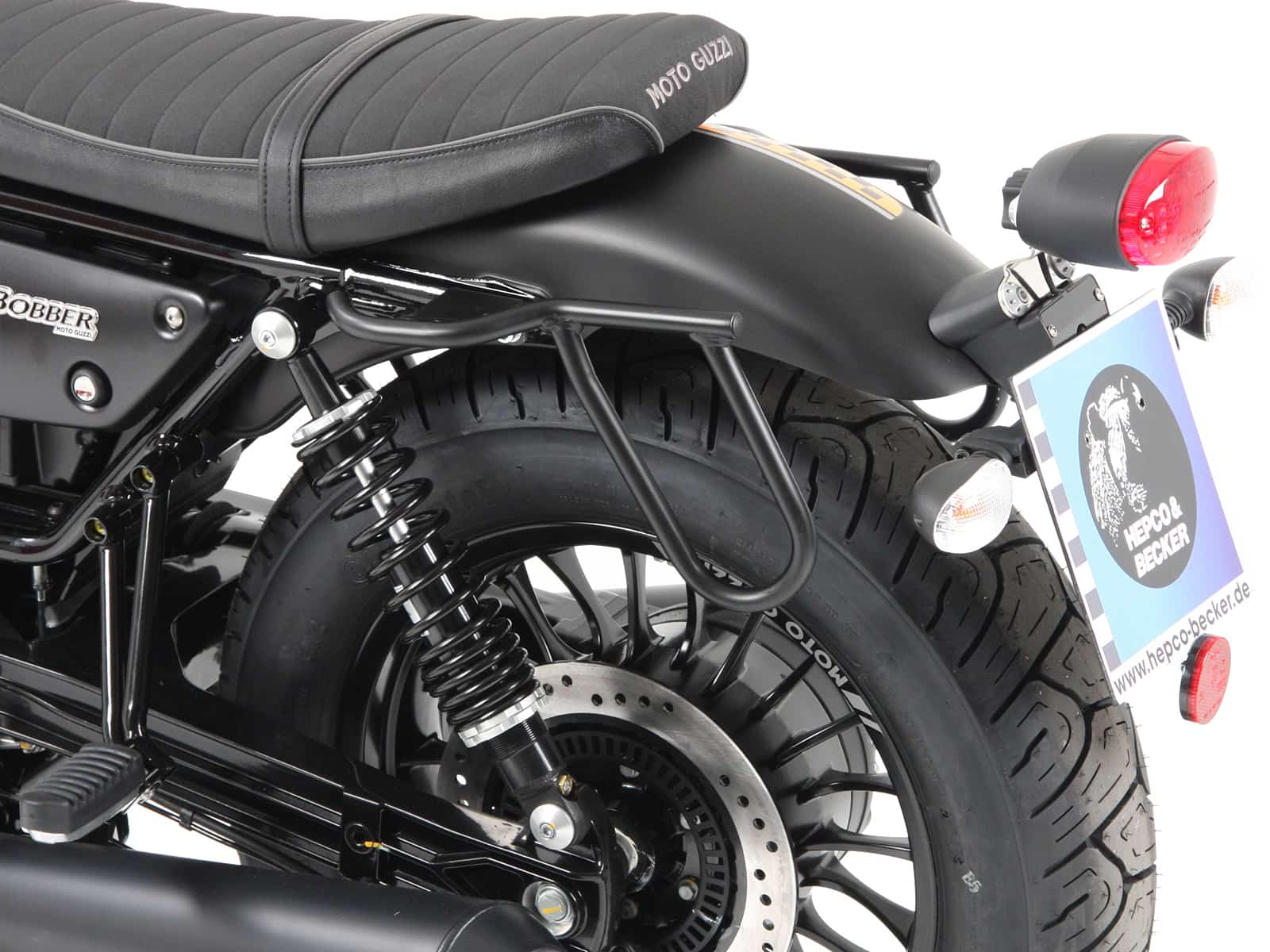 Ledertaschenhalter Cutout schwarz für Moto Guzzi V 9 Bobber/Sport (2016-2020)