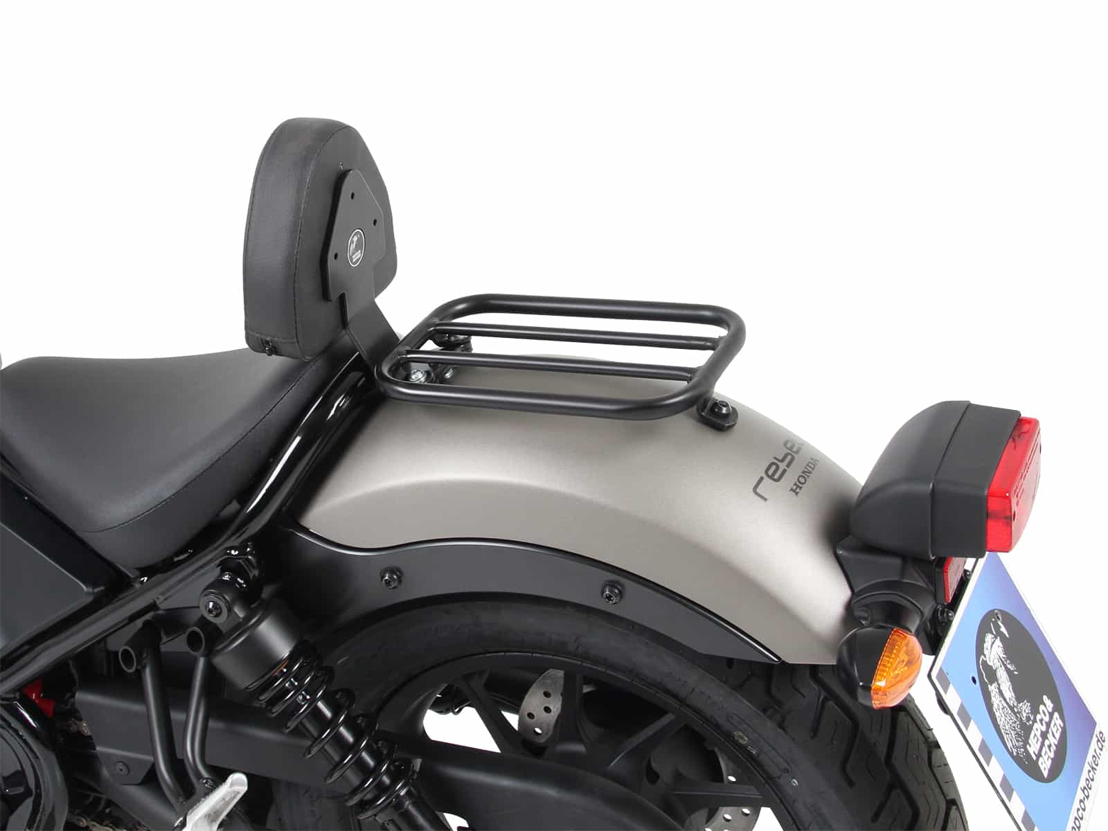 Solorack with backrest - black for Honda CMX 500 Rebel (2017-)