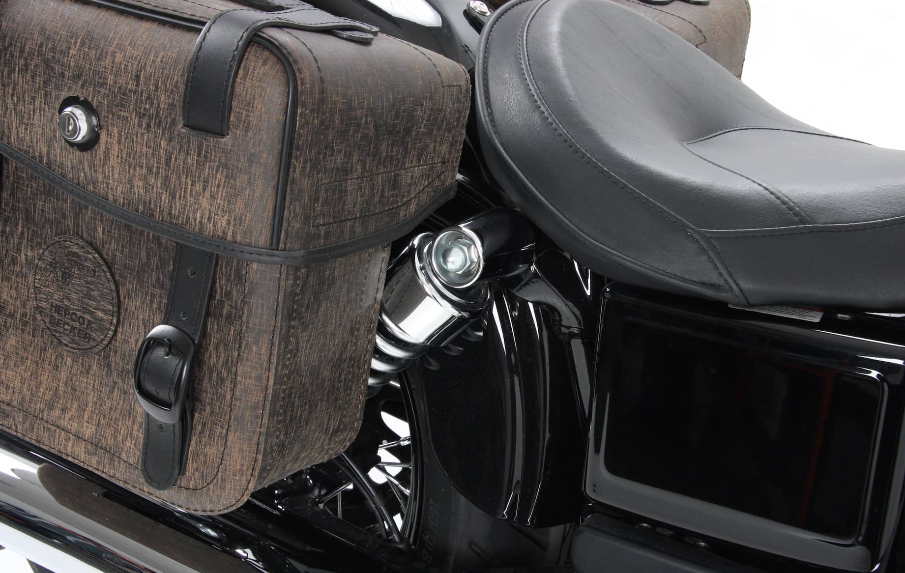 Harley Davidson Wide Glide Alforja pack bolsa de cuero 40l negro Buffalo Bag 