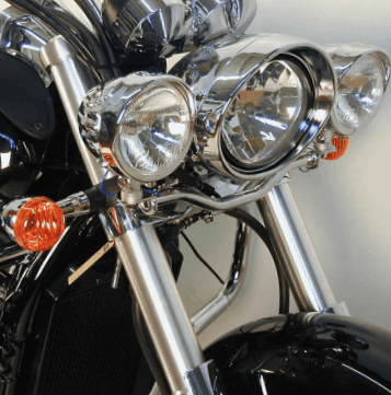 Twinlight Zusatzscheinwerferset (Fernlicht) inkl. Halter und Kabel chrom für Moto Guzzi California EV Touring (2002-2005)