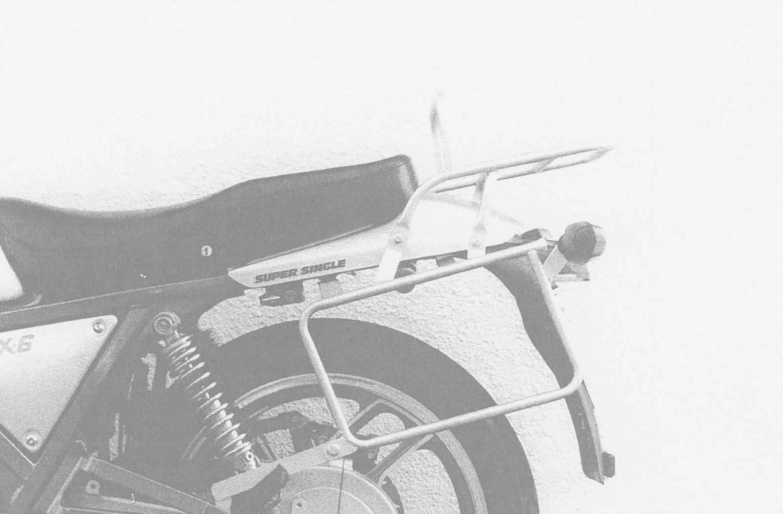 Komplettträgerset (Seitenkofferträger und Rohrgepäckbrücke Topcaseträger) chrom für Yamaha SRX 600 (1986-1990)
