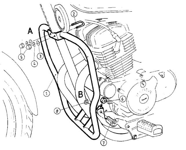 Motorschutzbügel chrom für Honda CA 125 Rebel (1995-2001)
