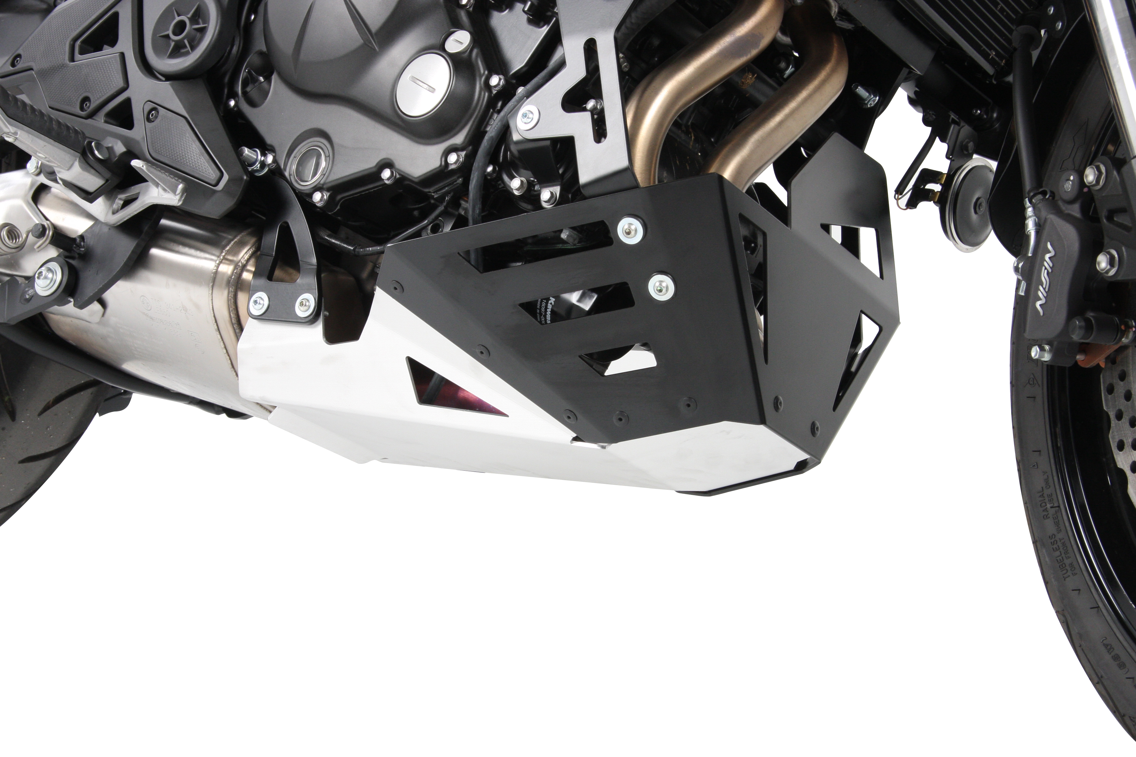 Engine protection plate aluminium/black for Kawasaki Versys 650 (2015-2021)