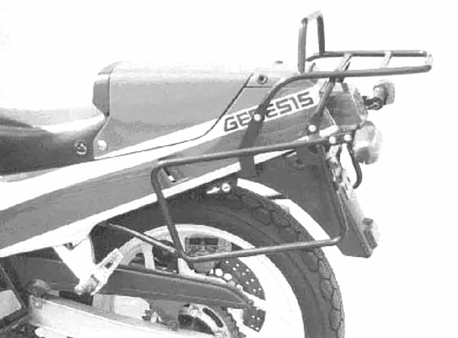 Komplettträgerset (Seitenkofferträger und Rohrgepäckbrücke Topcaseträger) schwarz für Yamaha FZ 750 Genesis (1985-1994)