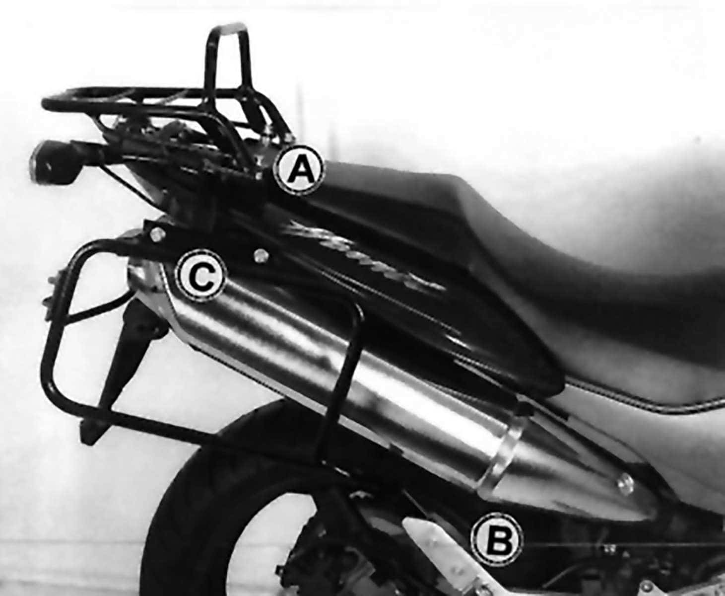 Komplettträgerset (Seitenkofferträger und Rohrgepäckbrücke Topcaseträger) schwarz für Honda CB 600 F Hornet (2003-2006)