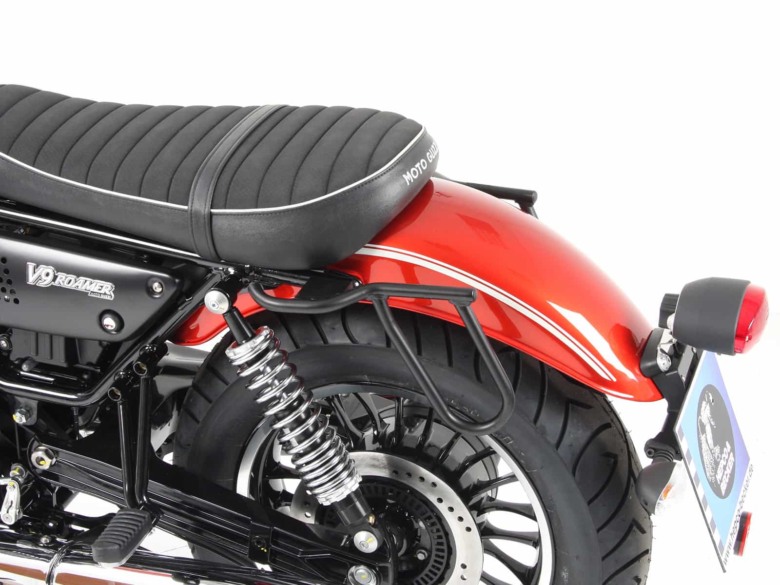 Ledertaschenhalter Cutout schwarz für Moto Guzzi V 9 Roamer (2016-)