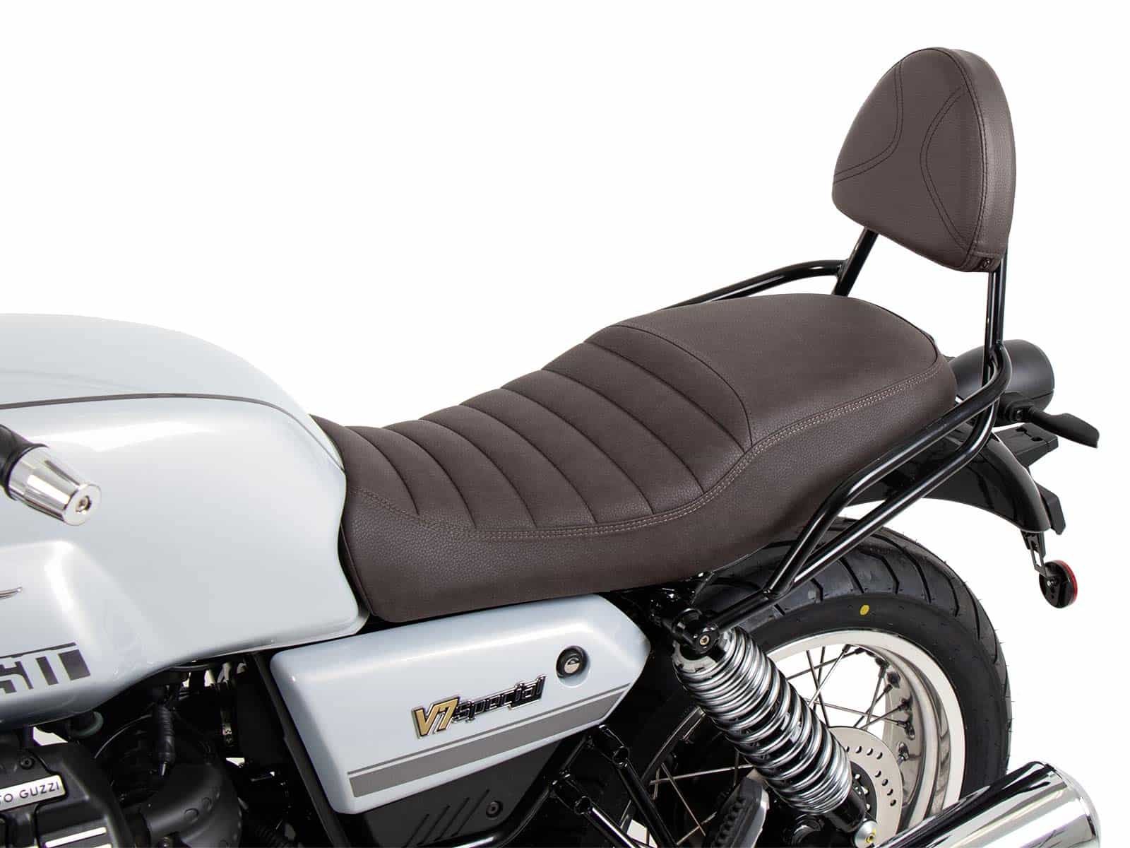 Sissybar ohne Gepäckträger schwarz/braun für Moto Guzzi V7 Special/Stone/Centenario (2021-)