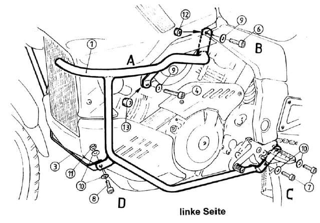 Engine protection bar black for Cagiva Navigator (2000-2005)