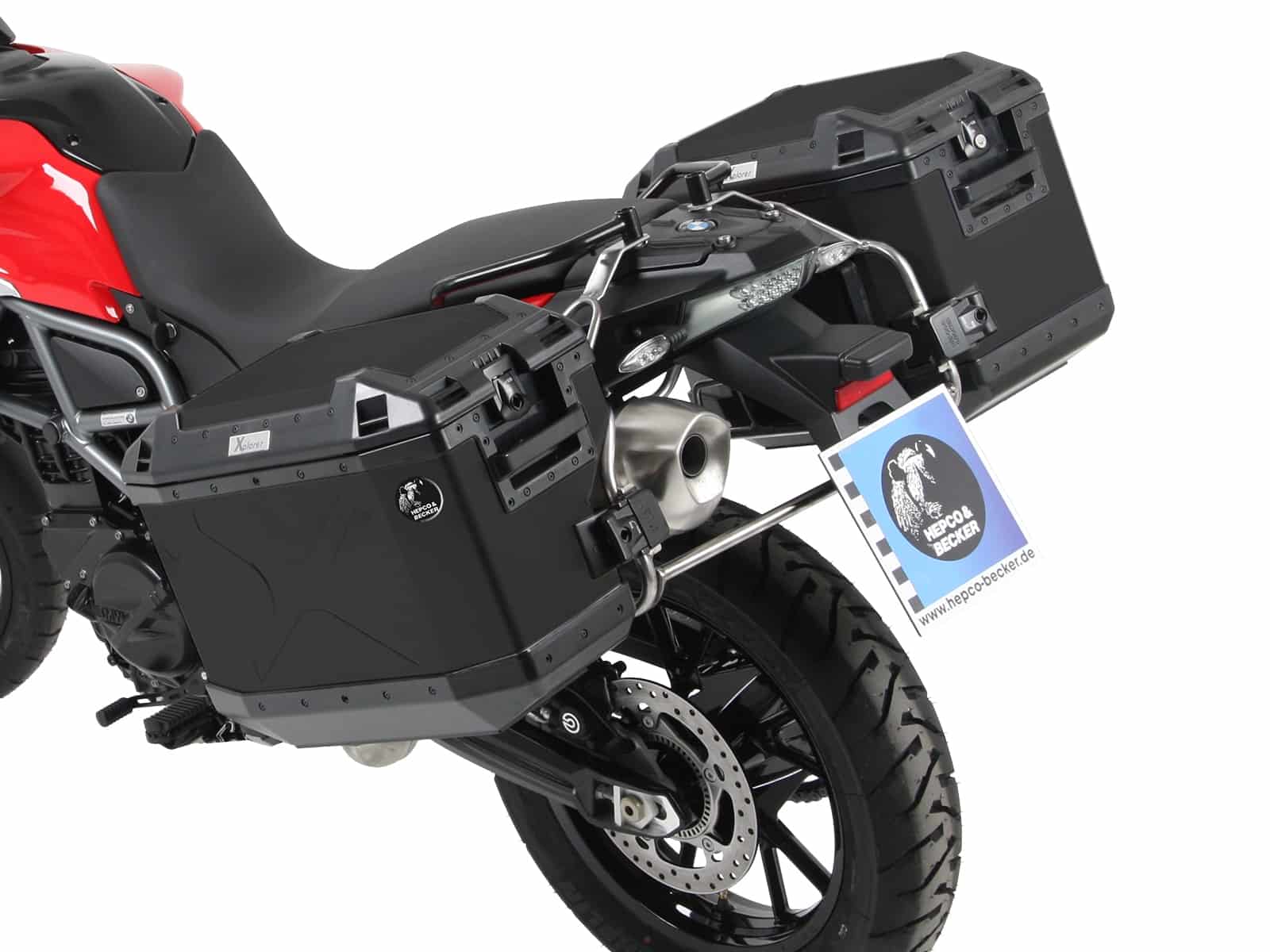 Sidecarrier Cutout stainless steel incl. Xplorer sideboxes black for BMW F 700 GS