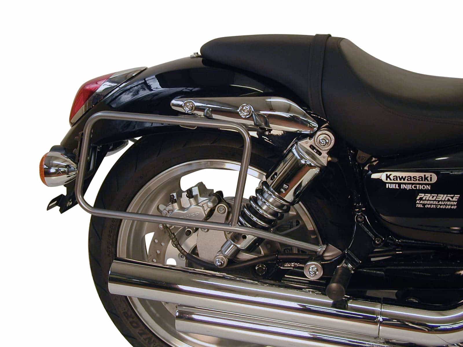 Seitenkofferträger festverschraubt chrom für Kawasaki VN 1500 (2002-2003)/1600 Mean Streak (2004-2008)