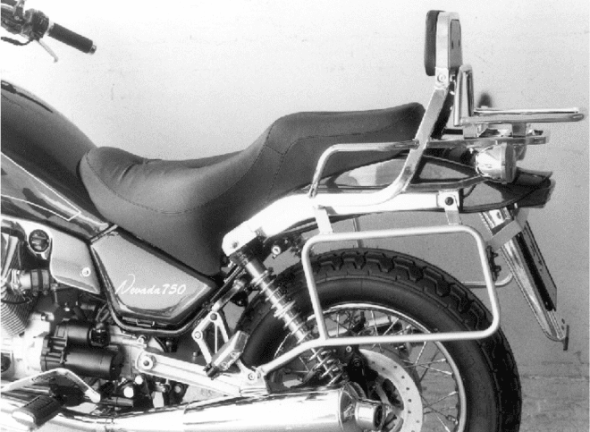 Seitenkofferträger festverschraubt chrom für Moto Guzzi Nevada 750/Club (1989-1999)