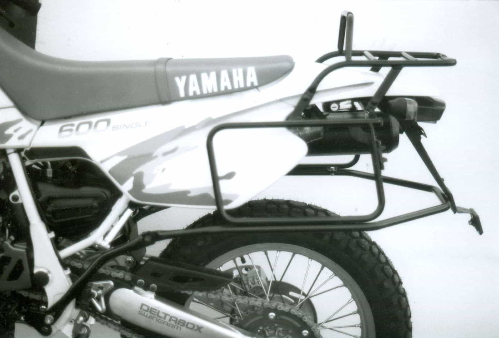 Komplettträgerset (Seitenkofferträger und Rohrgepäckbrücke Topcaseträger) schwarz für Yamaha TT 600 E/S (1993-1997)