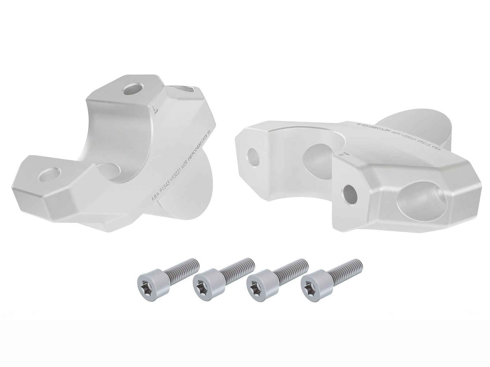 Handlebar riser with offset 32 mm high, 21 mm back, silver for BMW R 1300 R (2025-)