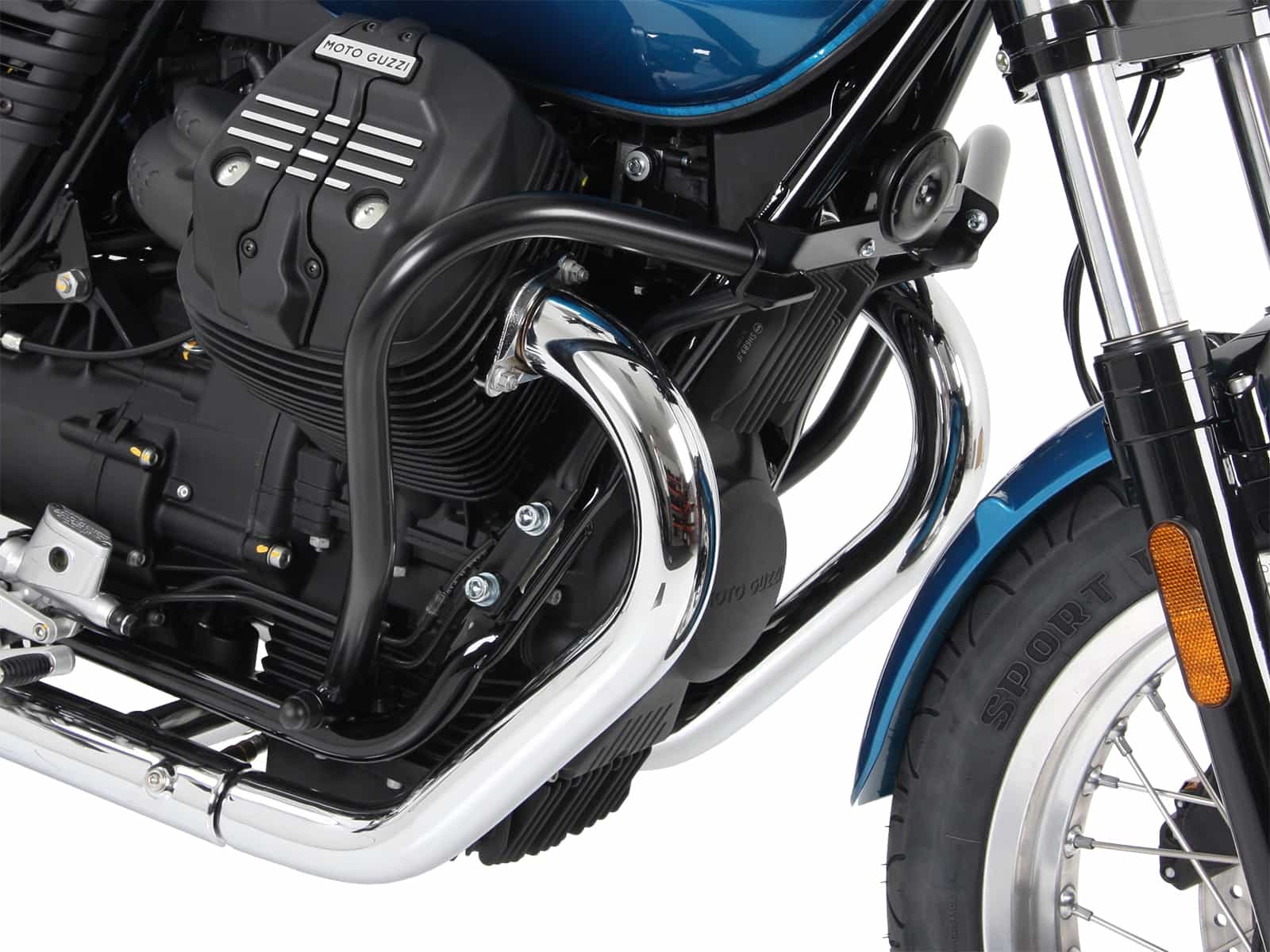 Motorschutzbügel schwarz für Moto Guzzi V7 III (Carbon, Milano, Rough) (2018-2020)