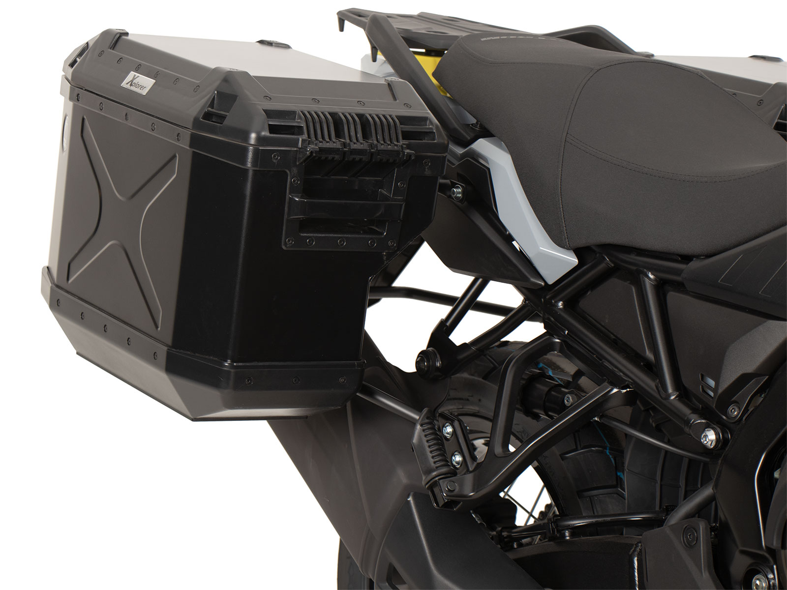 Kofferträgerset Cutout schwarz inkl. Xplorer Cutout schwarz Kofferset für  Suzuki V-Strom 800 DE (2023-)