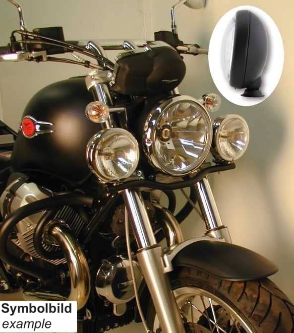 Twinlight Zusatzscheinwerferset (Fernlicht) inkl. Halter und Kabel schwarz für Moto Guzzi C 940 Bellagio (2007-)/Aquila Nera (2006-)