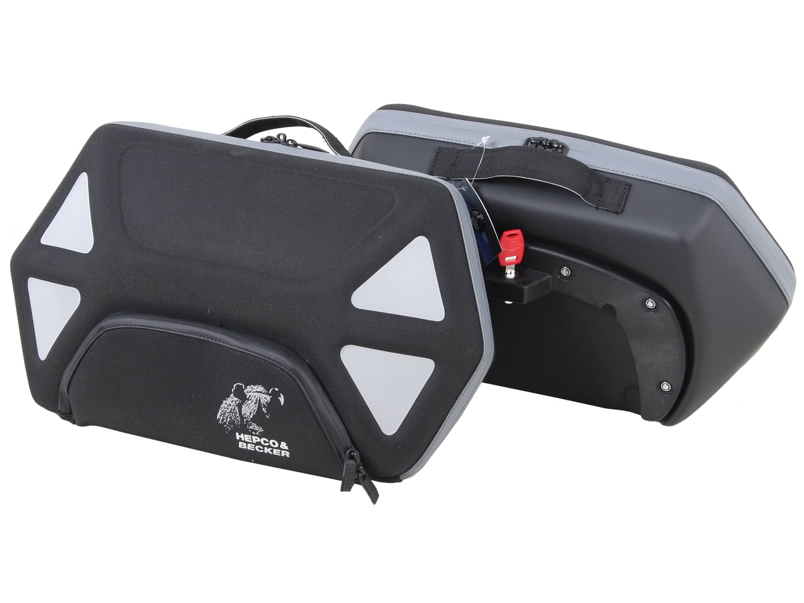 Seitentaschensatz "Royster" schwarz mit grauem Reißverschluss für C-Bow Halter