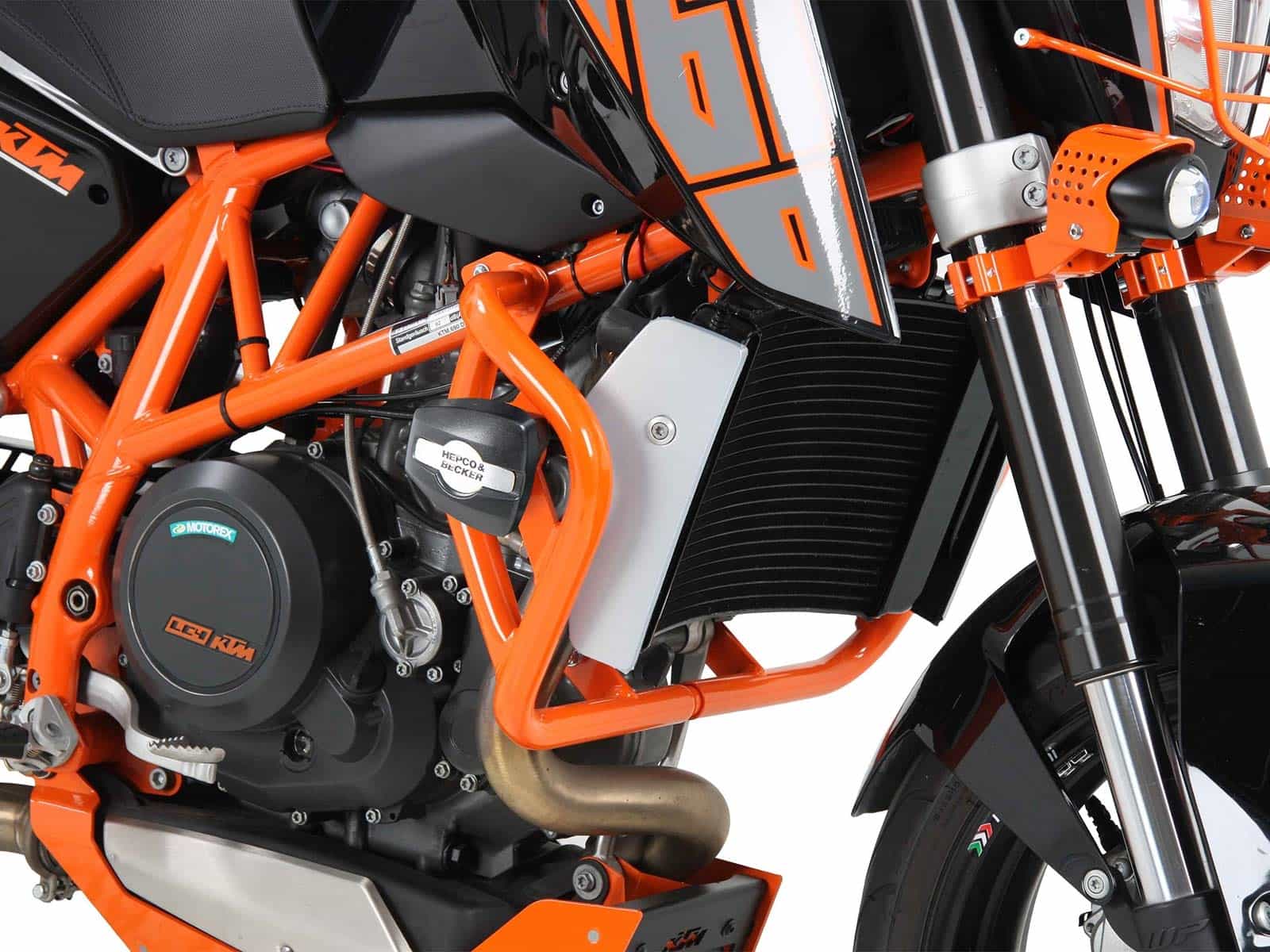 Motorschutzbügel inkl. Protectionpad orange für KTM 690 Duke/R (2012-2015)