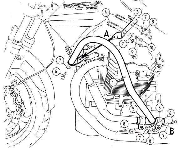 Engine protection bar chrome for Moto Guzzi Breva V 750 ie (2003-2013)