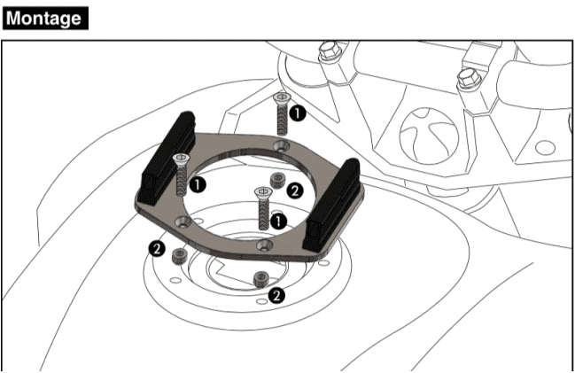 Tankring Lock-it inkl. Tankrucksackverschlusseinheit für Moto Guzzi Moto Guzzi V 7 II Scrambler (2016)