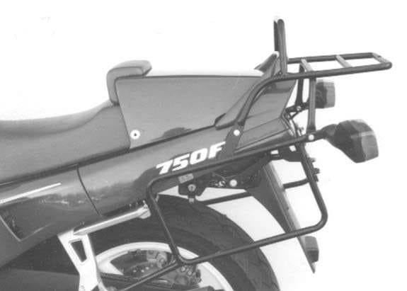 Komplettträgerset (Seitenkofferträger und Rohrgepäckbrücke Topcaseträger) schwarz für Honda VFR 750 F (1988-1989)