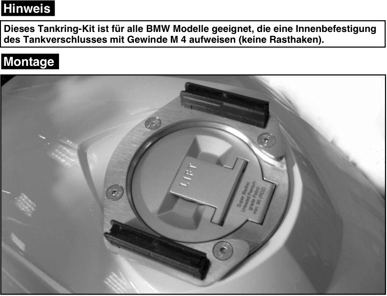 Tankring Lock-it inkl. Tankrucksackverschlusseinheit für BMW S 1000 RR (2009-2011)
