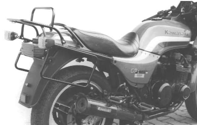 Komplettträgerset (Seitenkofferträger und Rohrgepäckbrücke Topcaseträger) schwarz für Kawasaki ZX 750 GP (1983-1984)