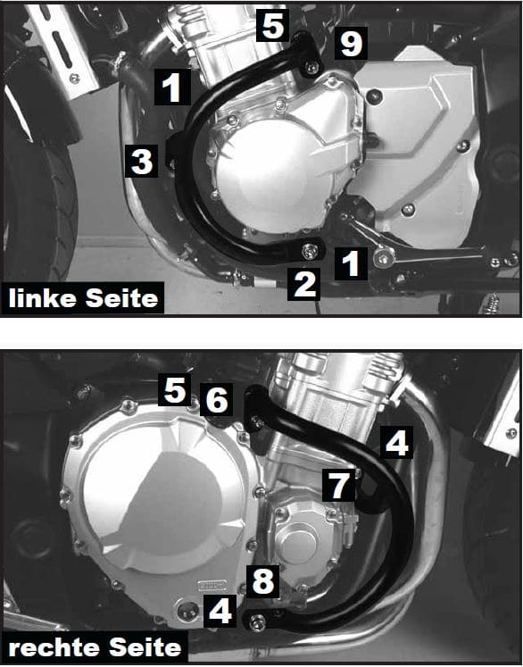 Engine protection bar black for Suzuki GSF 1250/S Bandit (2007-2016)