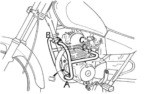 Motorschutzbügel chrom für Yamaha SR 125 (1996-2001)