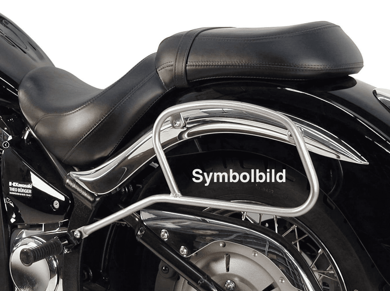 Leather bag holder tube-type - black for Kawasaki VN 900 Classic / 900 Custom / Vulcan