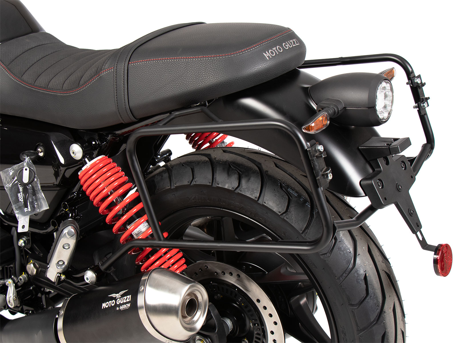 Seitenkofferträger festverschraubt schwarz für Moto Guzzi V7 Stone Special edition (850ccm) (2022-)