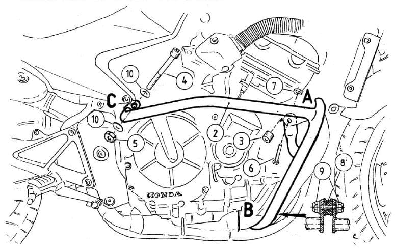 Engine protection bar black for Honda CBF 600 (2004-2007)