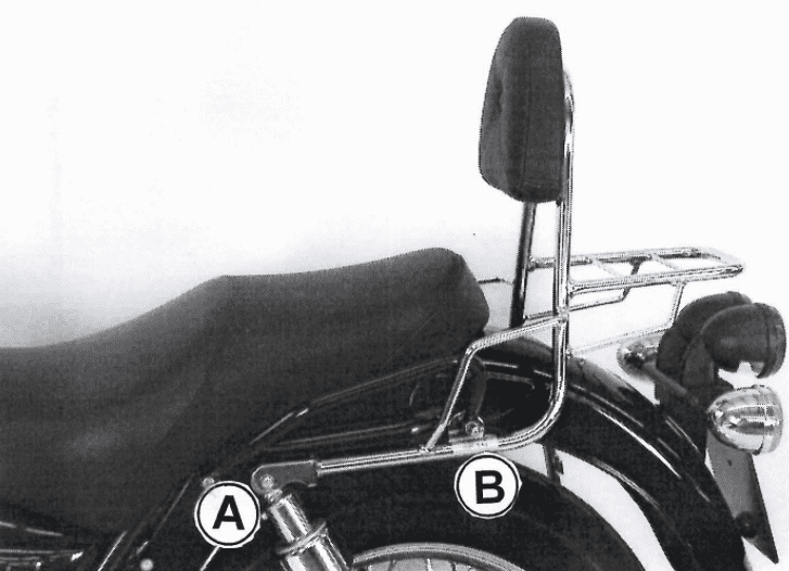Sissybar ohne Gepäckträger chrom für Moto Guzzi California Jackal (2001-2003)