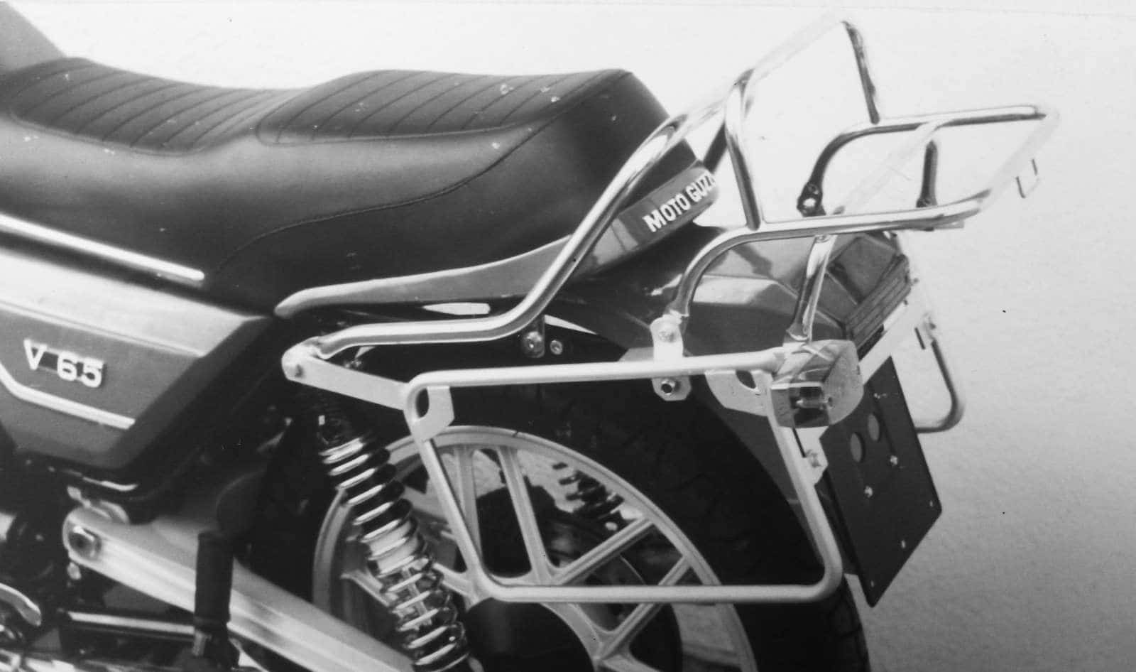 Komplettträgerset (Seitenkofferträger und Rohrgepäckbrücke Topcaseträger) chrom für Moto Guzzi V 65