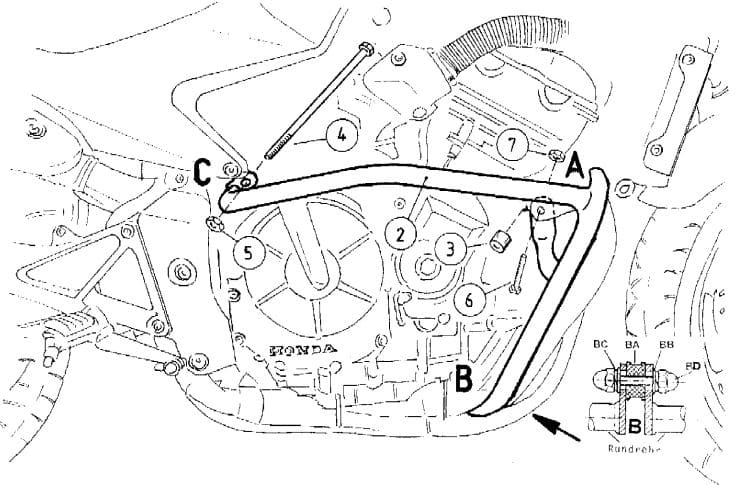 Motorschutzbügel chrom für Honda CB 600 F Hornet (1998-2006)/S (1998-2002)