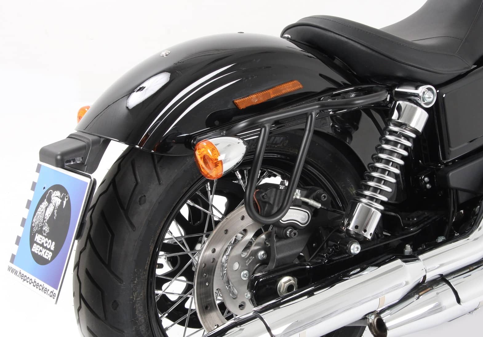 Ledertaschenhalter Cutout schwarz für Harley-Davidson Dyna Low Rider/Wide Glide/Street Bob/Fat Bob/Dyna Super Glide