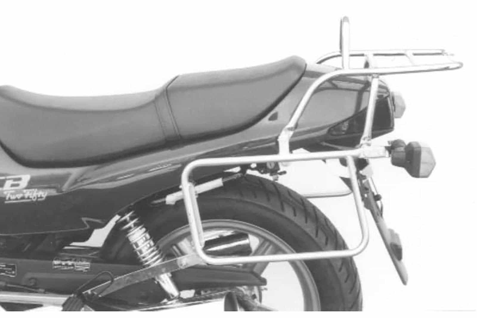 Komplettträgerset (Seitenkofferträger und Rohrgepäckbrücke Topcaseträger) chrom für Honda CB Two-Fifty (1996-1999)