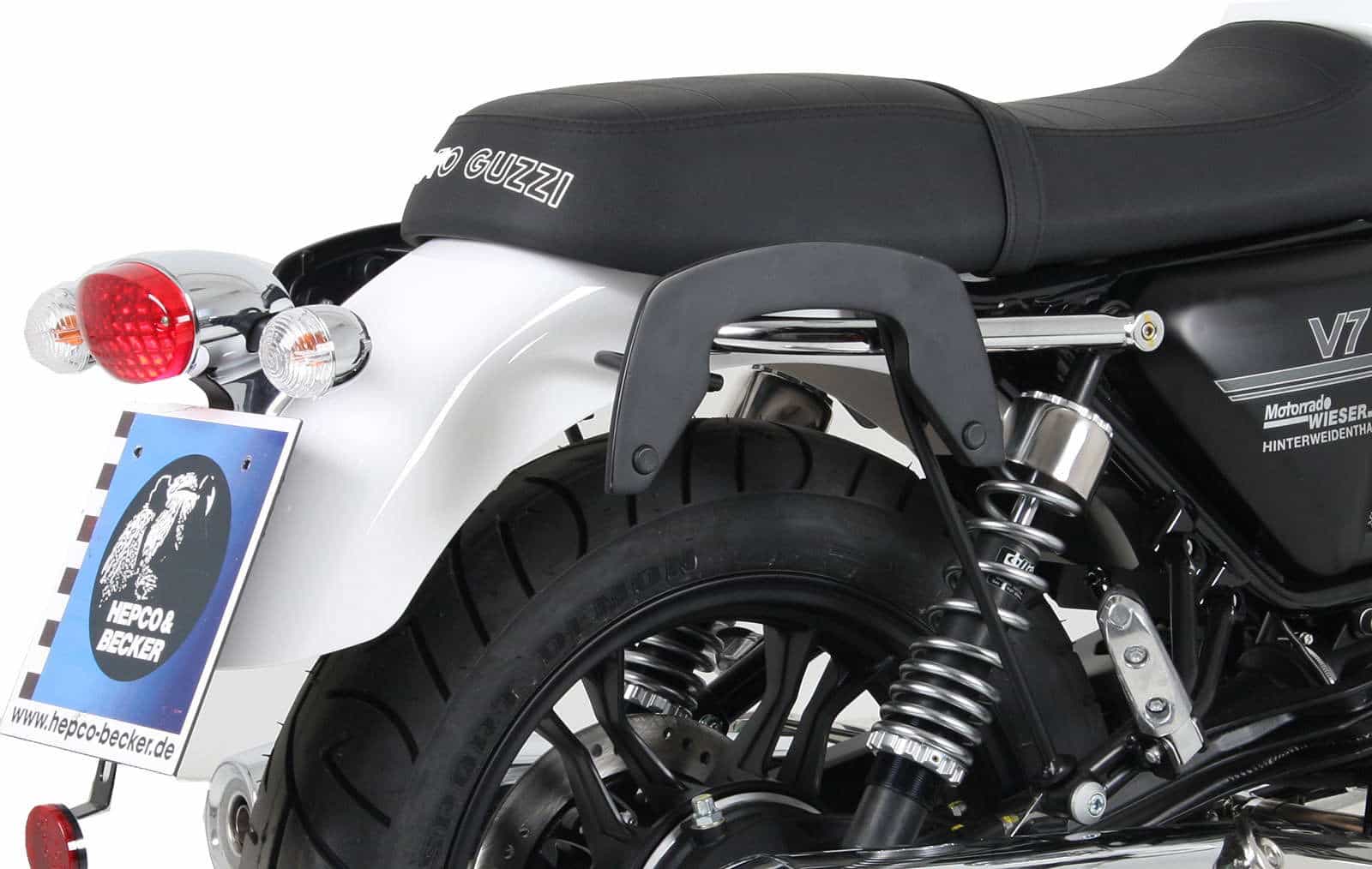 C-Bow Seitenträger schwarz für Moto Guzzi V 7 Classic/Special (2008-2014)