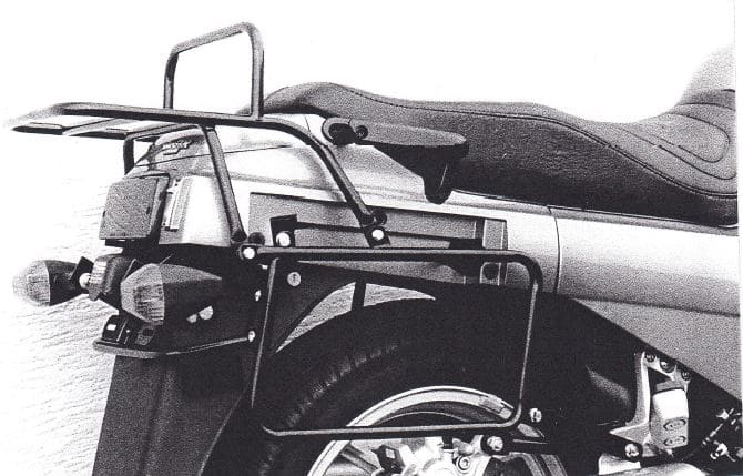 Komplettträgerset (Seitenkofferträger und Rohrgepäckbrücke Topcaseträger) schwarz für Kawasaki GTR 1000 (1986-2003)