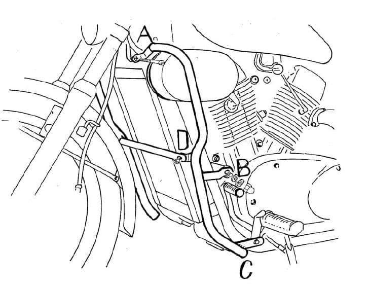 Engine protection bar chrome for Kawasaki VN 1500 (1988-1992)